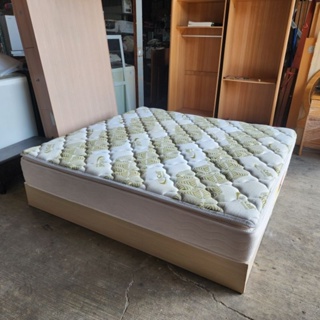 【惜福二手店】OKMAN歐克曼乳膠硬式獨立筒彈簧床queen size185x188高級獨立筒乳膠床墊6尺雙人加大床墊