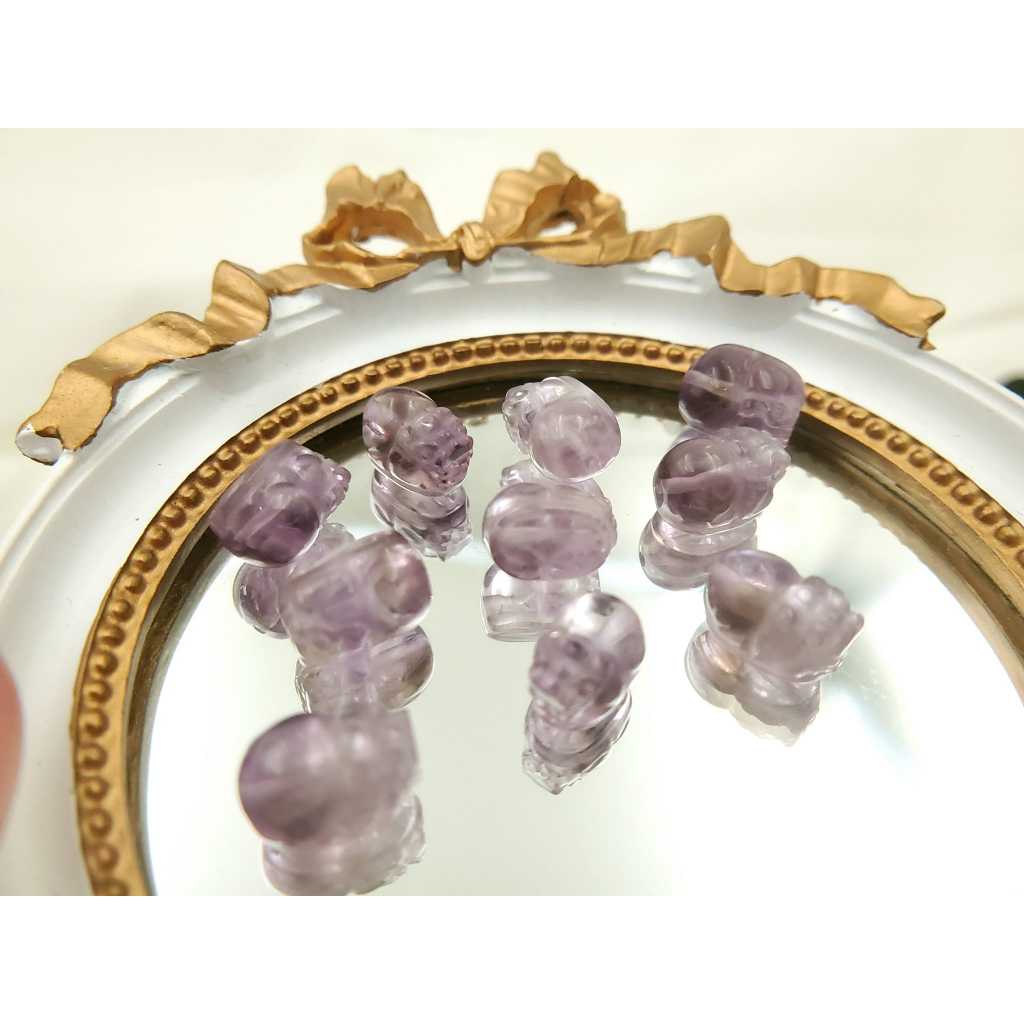 紫黃晶 貔貅雕刻岫玉 水晶文玩飾品R24
