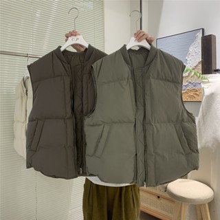 羽絨馬甲女韓版加厚圓領棒球服坎肩白鴨絨外套