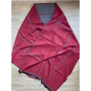 高級雙色披肩 圍巾 高質感 舒適保暖 紅灰/灰紅 高CP值