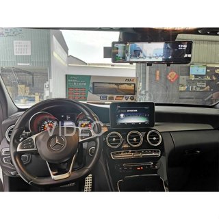 巨城汽車 掃瞄者 PS3 GPS 測速器 電子式10吋大螢幕 後視鏡 行車記錄器 BENZ W205 實車安裝