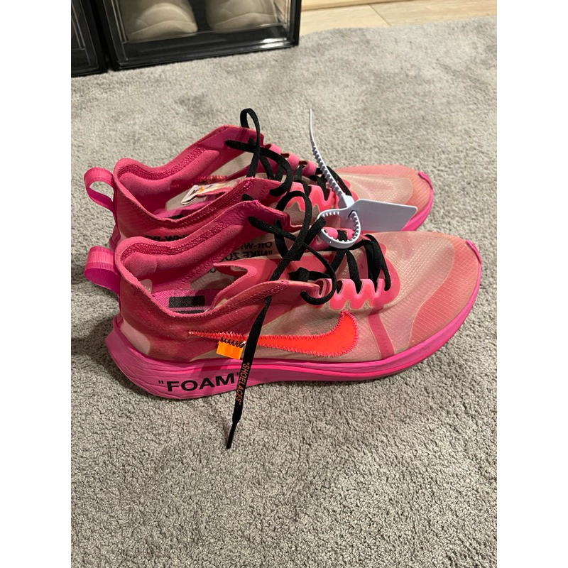 Nike x OffWhite Off-White Zoom Fly 透明 Pink 粉紅色 US9.5