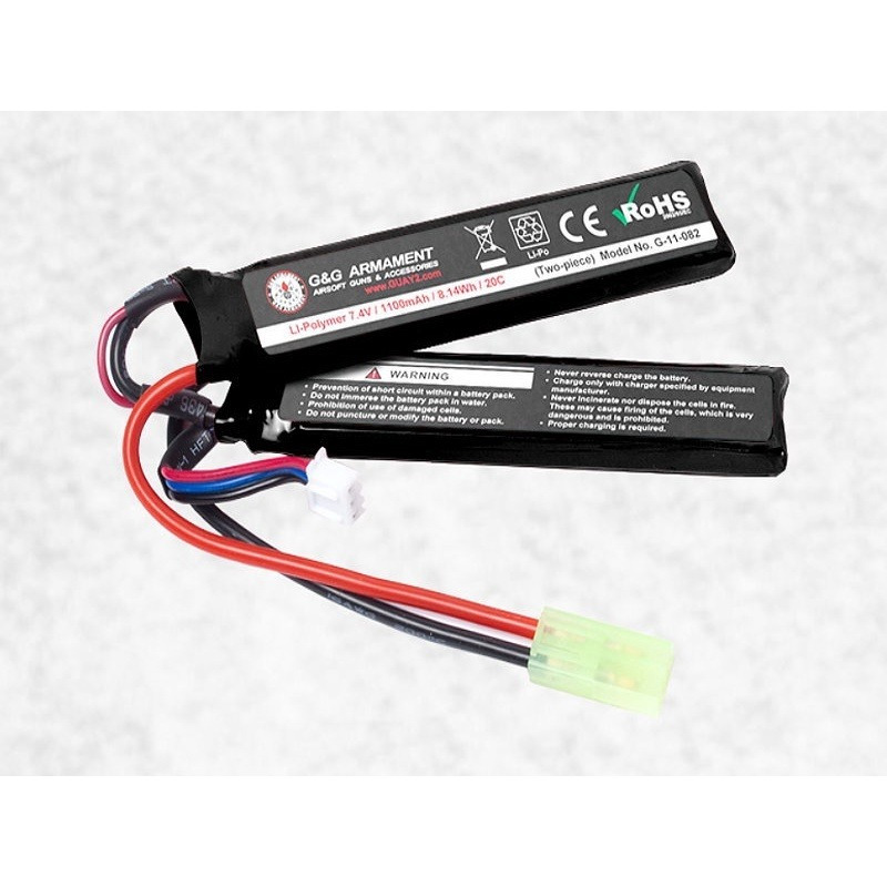 【武貨市】新款G&amp;G 怪怪 7.4V 1100mAh 20C 二片式 鋰聚雙胞胎電池 G-11-082