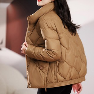 韓國女裝羽絨棉外套 輕薄短款羽絨外套 小個子棉服外套 冬季韓版菱格羽絨外套 女士防風保暖外套【壹米】