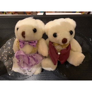 婚禮小熊娃娃（隨機出貨、一組2隻）快速出貨新婚婚宴喜慶禮品婚禮小物新郎新娘結婚小物婚禮物婚紗小熊泰迪熊絨毛娃娃玩偶