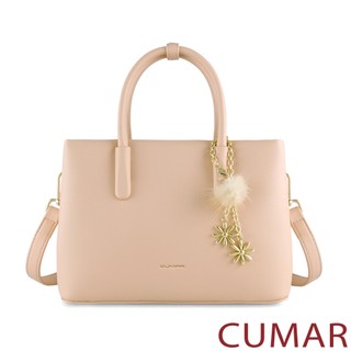 CUMAR女包｜毛球金屬吊飾手提斜背包-粉色 / 1134-335