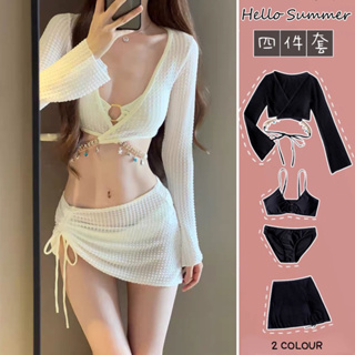 現貨快速出貨❤️韓國新款性感水鑽綁帶三角比基尼大胸bikini三件套 1065