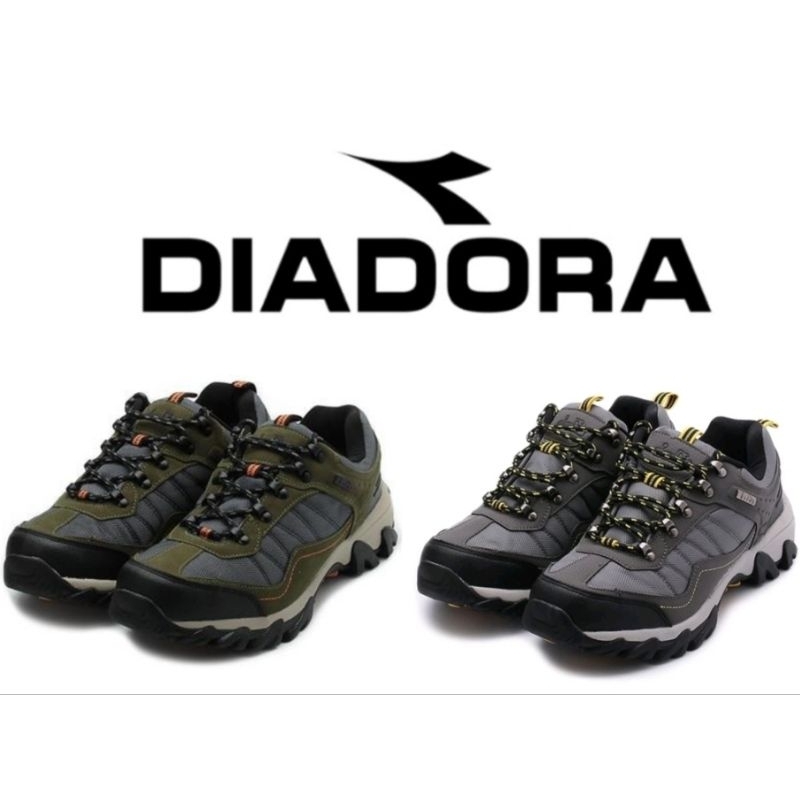 【DIADORA 男 灰黑黃DA73250軍綠灰DA73251橡膠大底耐磨止滑 戶外登山鞋防水