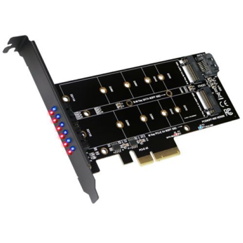 伽利略 PCI-E 4X M.2(NVMe)1埠+(NGFF)1埠 SSD 轉接卡(PEE4X31)