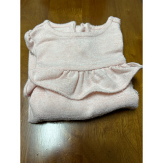 3-6m baby gap 柔粉荷葉 嬰幼兒 粉紅 長袖連身衣