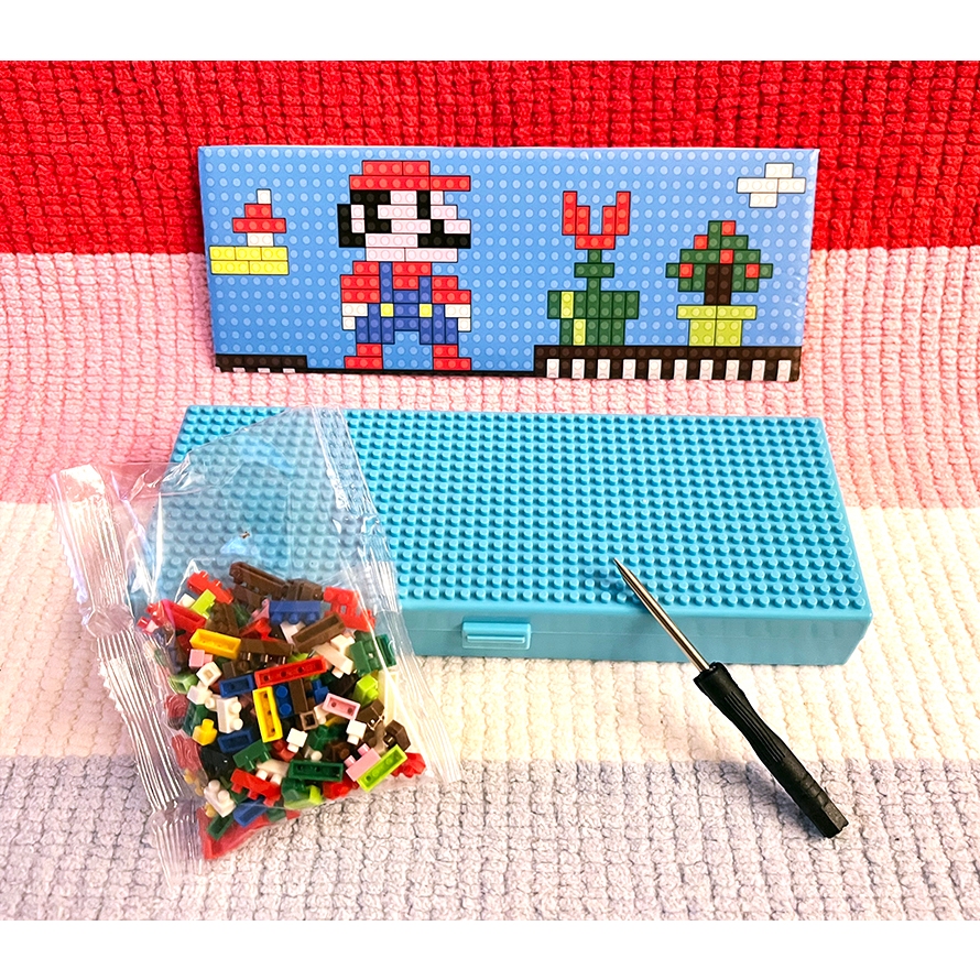 Mario🎈瑪利歐創意積木DIY鉛筆盒🎈