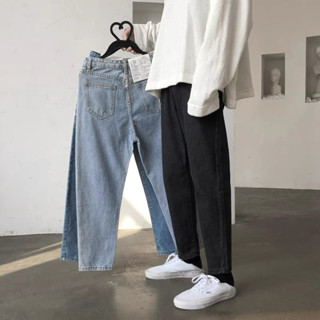 【SEMPLICITA】#韓國 三色 九分 牛仔褲 長褲 牛奶色 丹寧 牛仔 修身 百搭 簡約 情侶 九分 牛仔褲
