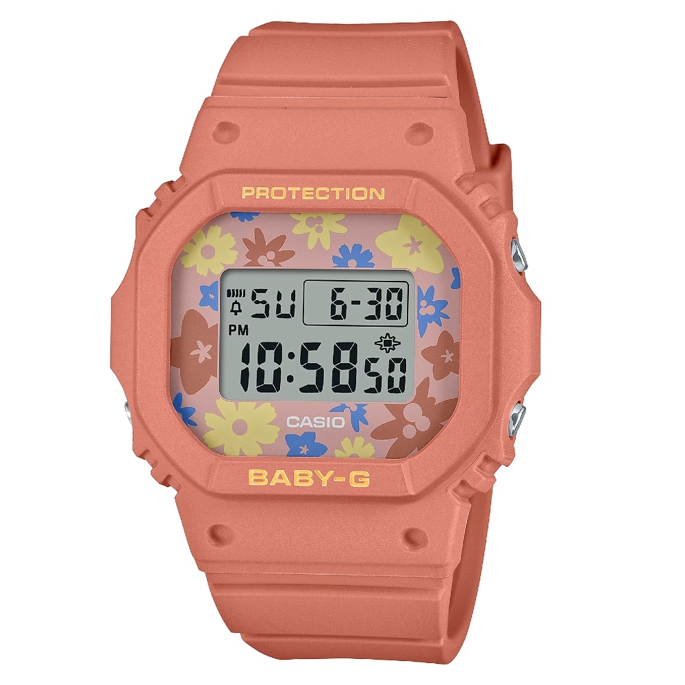 【CASIO】卡西歐 輕巧纖薄甜美花田系列腕錶 經典橘  BGD-565RP-4 台灣卡西歐保固一年