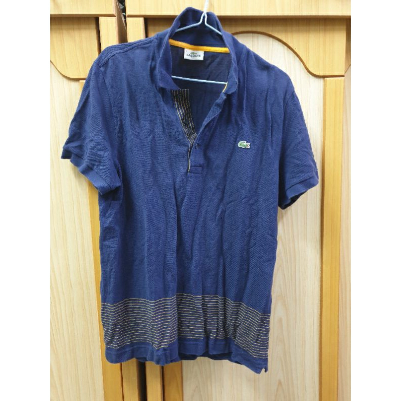 品牌Lacoste短袖藍色男性polo衫