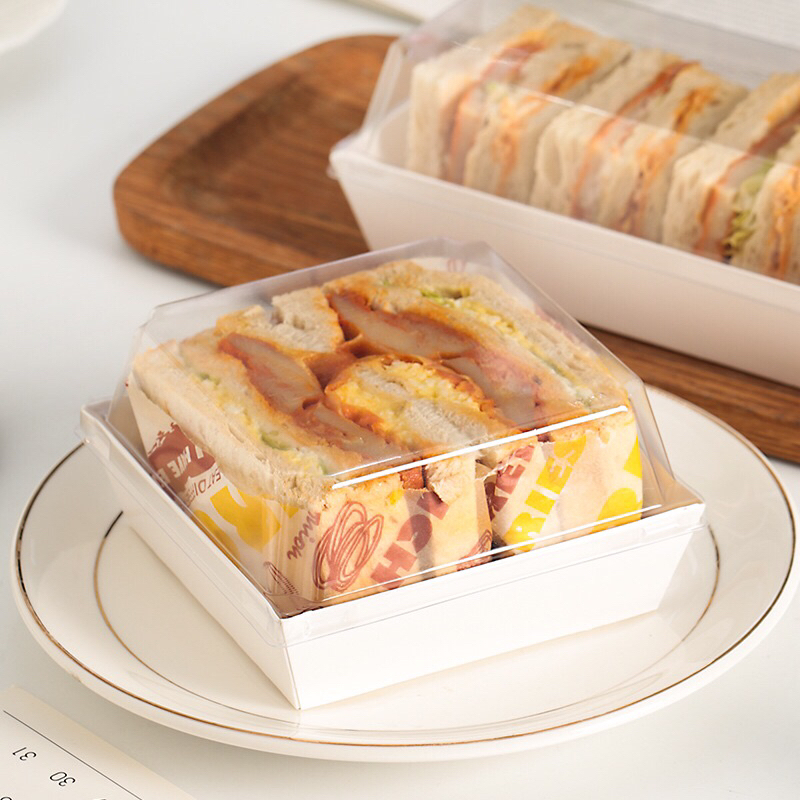 【現貨不用等 】透明紙塑盒 蛋糕 甜點紙盒 透明蓋 三明治包裝 雪媚娘包裝 泡芙包裝 烘焙包裝