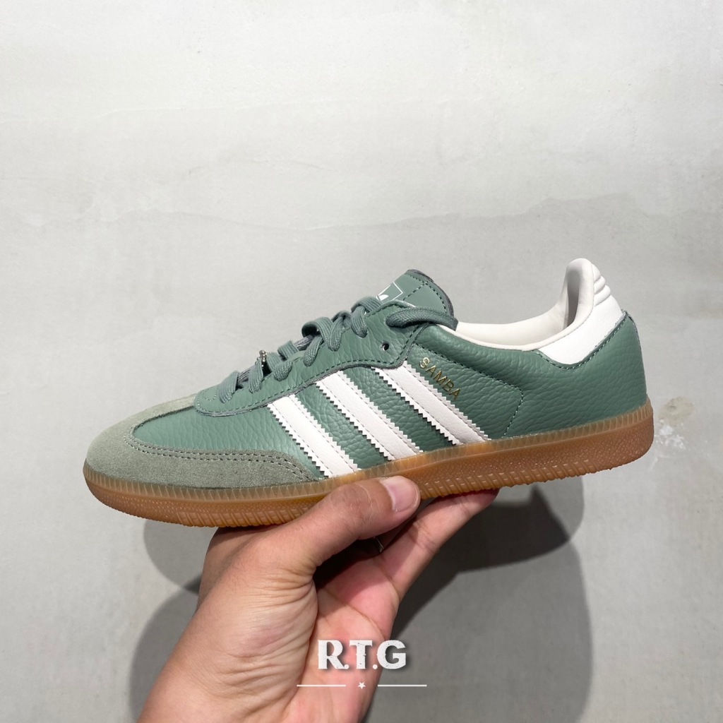 【RTG】ADIDAS OG SAMBA OG 綠色 白線 膠底 皮革 復古 休閒 女鞋 IE7011