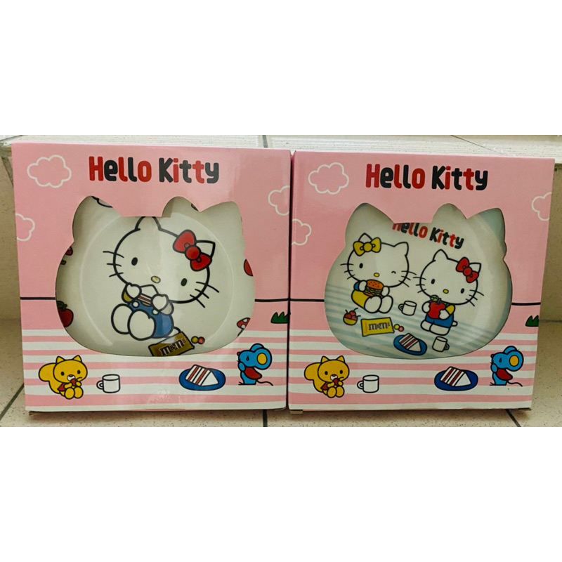 三麗鷗正版 Hello Kitty食尚春遊點心盤 M&amp;M’s 點心陶瓷盤 一組兩個