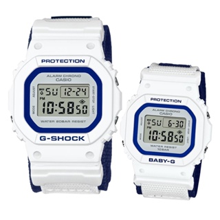 CASIO 卡西歐(LOV-23A-7) G-SHOCK x BABY-G限量 天使惡魔 季節限定情侶錶-白x海軍藍