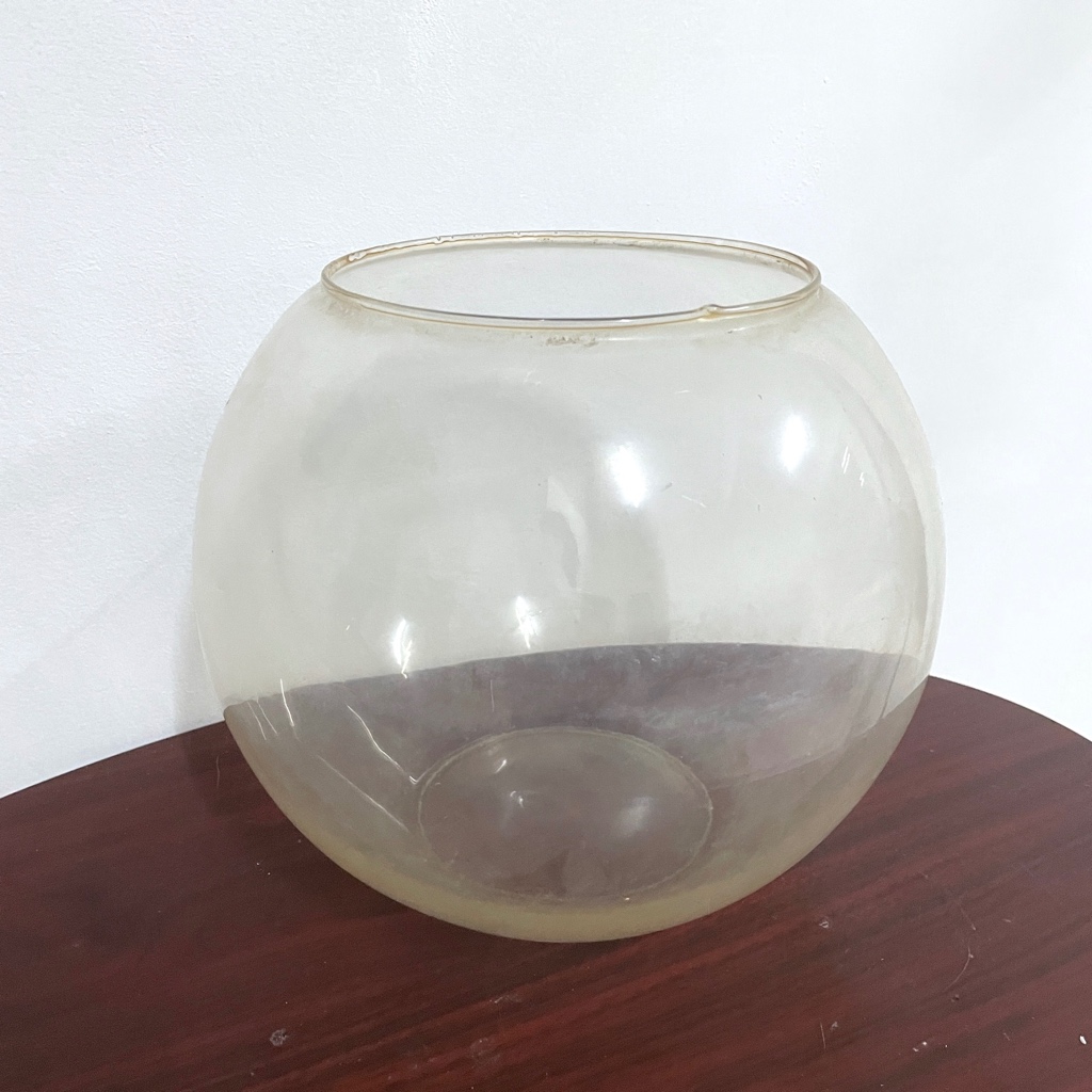 二手玻璃水缸 約22公分 玻璃 圓形 大水缸 水族箱 透明 玻璃魚缸 水族
