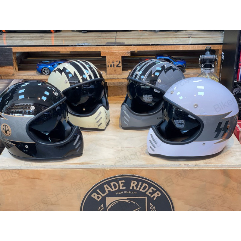 【Biker Shop】台灣Air Runner山車帽 復古帽 造型帽 美式 手工車 騎士安全帽 閃電 outlaw
