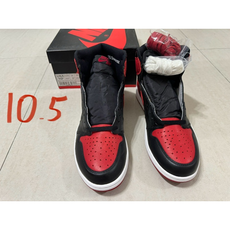 NIKE AIR JORDAN 1 RETRO BRED BANNED 2016 黑紅 高筒 555088-001