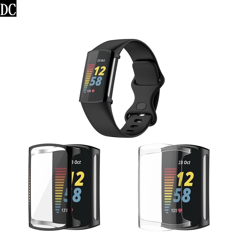 DC【全包電鍍殼】適用 華米 Fitbit Charge 5 / 6 手錶保護殼 TPU 軟殼 防刮 防撞