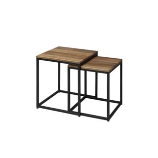 Boden-安瓦工業風方形茶几/邊幾/邊桌組合(1.5尺小茶几+1.3尺小茶几)