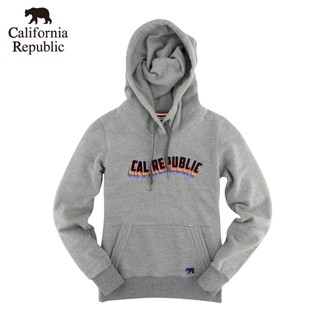 CALIFORNIA｜流動線條CAL.REPUBLIC彩印連帽帽T(女)