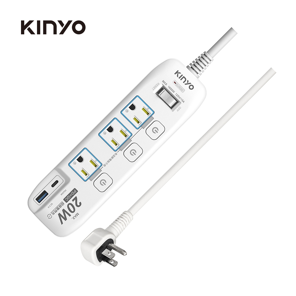 【KINYO】4開3插PD+USB延長線6尺《WUZ屋子》延長線 usb孔延長