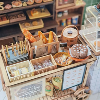 收納盒 置物框 食玩 廚房 用具 微縮場景OB11模型 娃娃屋 配件 迷你籃 擺件籃框 麵包店 森林家族