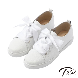 【T2R】特價出清-全真皮手工甜美綁帶懶人鞋/樂福鞋/兩用鞋-白(5220-1814)