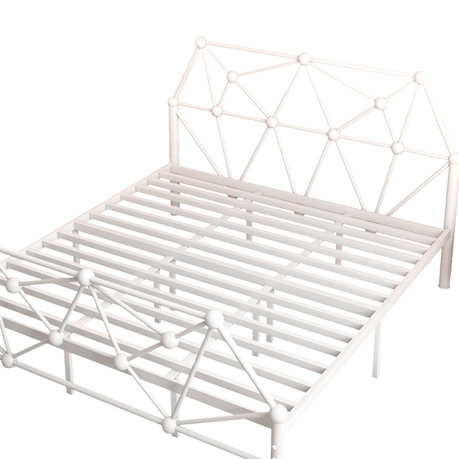 限時熱賣 床 鐵藝床雙人床現代簡約1.8米1.5m兒童女孩公主床1.2米公寓鐵架鐵床 床架