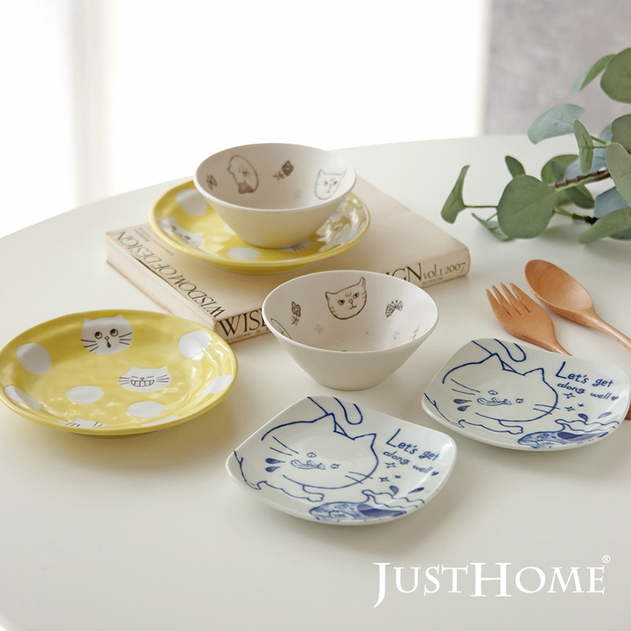 【JUST HOME】喵星陶瓷器皿-多款《泡泡生活》日本製 碗 缽 餐盤 小盤 小碟 湯盤 方盤