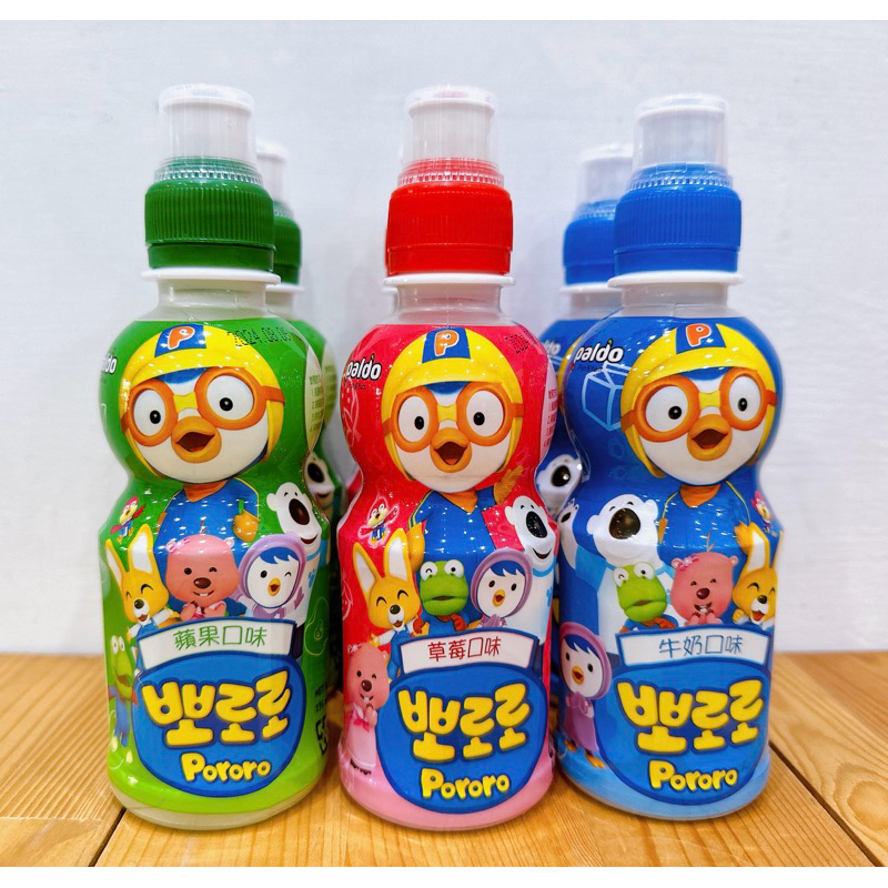 現貨 韓國 啵樂樂 Pororo 乳酸飲料 牛奶 蘋果 草莓 235ml