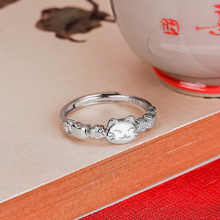 現貨｜LINGLING流行純銀飾品❤️足銀999貓咪貓掌純銀戒指 可調戒指 貓爪 招財貓 銀飾 食指戒 活圍戒指