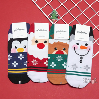 韓國襪子 聖誕節系列 可愛雪花 企鵝聖誕老公公麋鹿雪人 短襪 女襪 韓襪 韓國襪 襪子 現貨