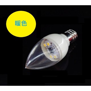 LED燈泡 E12燈泡 一盒(2顆) 110V 1W 蠟燭蓮花燈 蓮花神臺 神明燈 小螺口燈泡 暖白色
