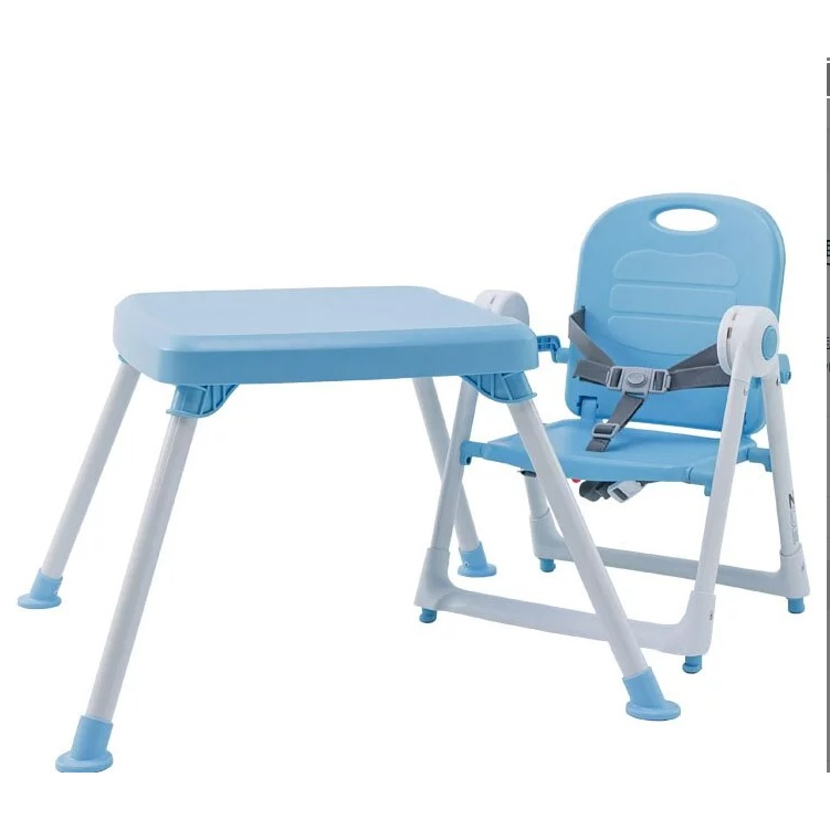 ZOE攜帶式秒收、輕便、折疊餐椅 x 折疊桌-冰雪藍