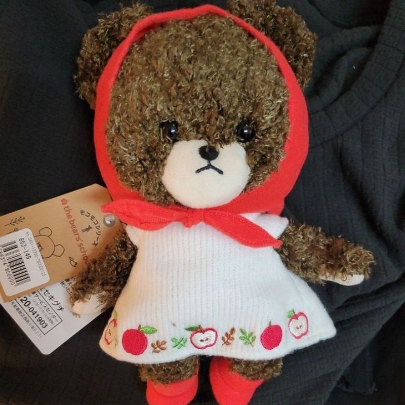 日本正版 小紅帽 蘋果 上學熊 絨毛娃娃 小熊 可愛 有牌 現貨