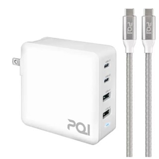 『好市多店小二』 PQI PD QC3.0 100W GaN 氮化鎵高速充電器附USB-C to USB-C 充電線