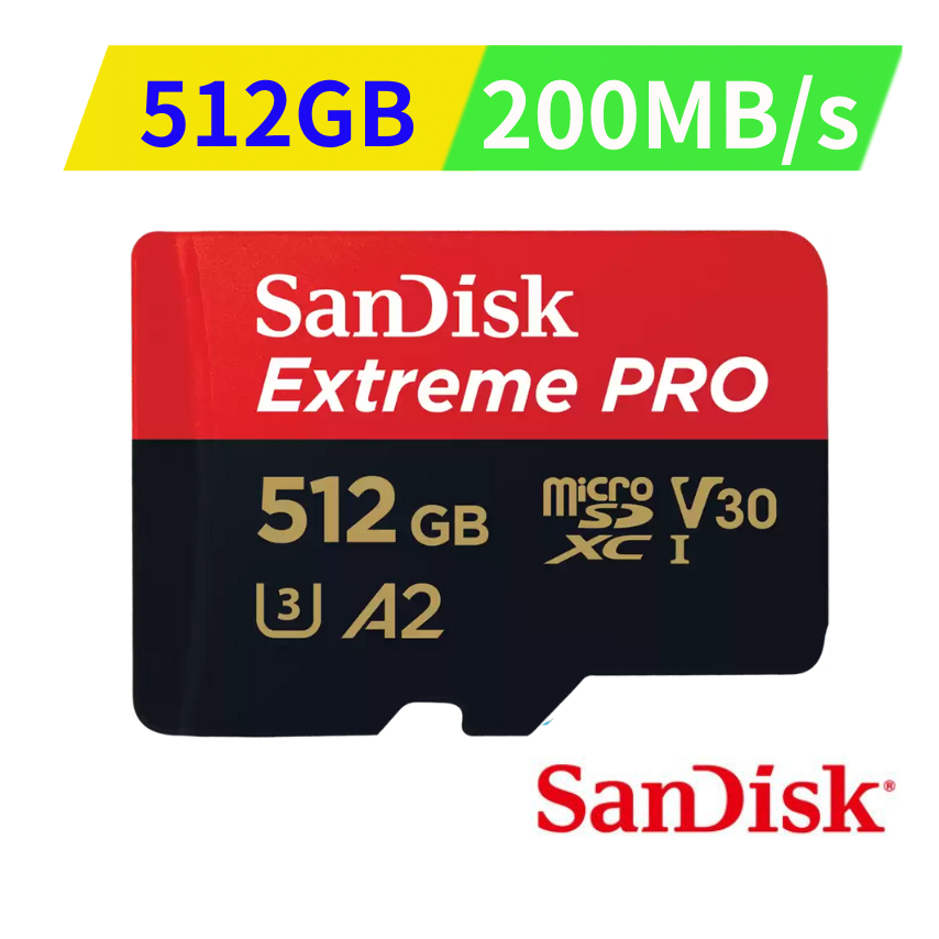 SanDisk Extreme Pro Micro SDXC 256G / 512G 記憶卡A2/V30/200MB