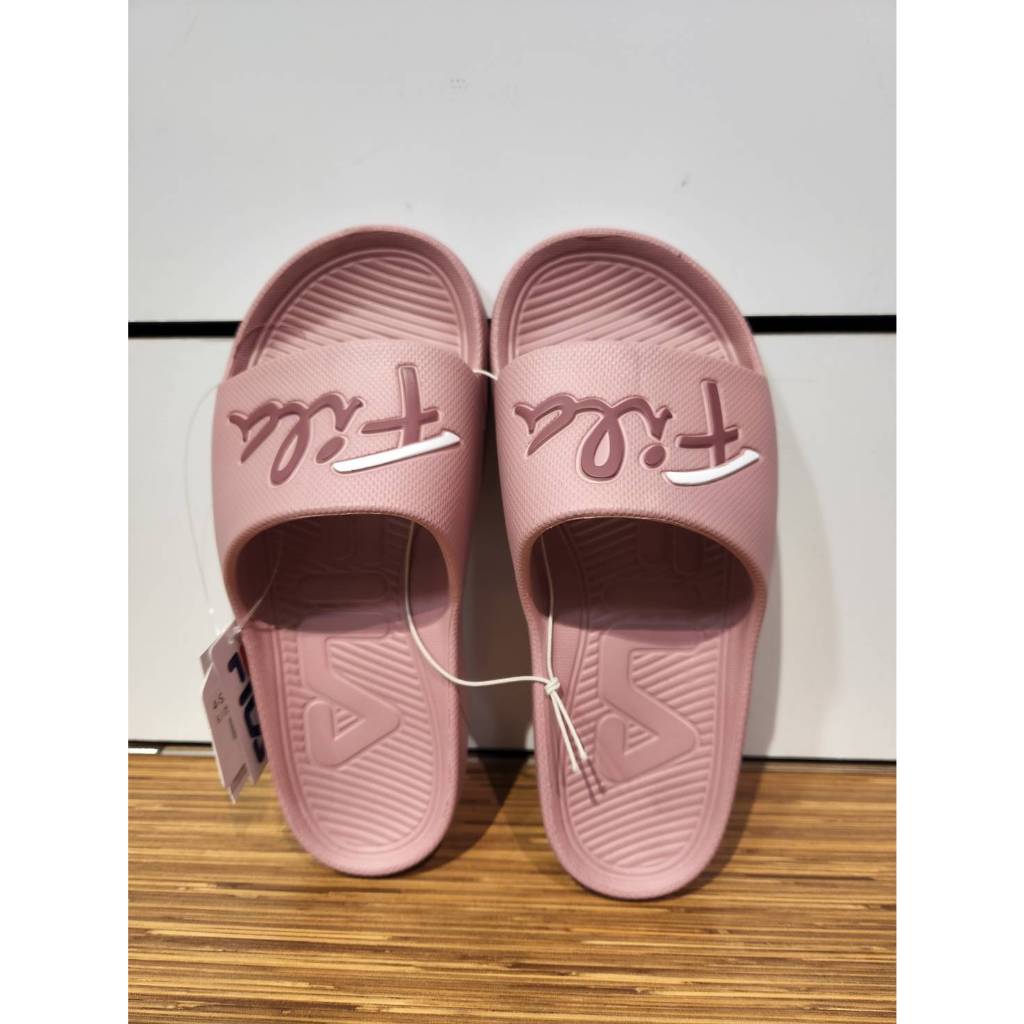 【清大億鴻】FILA 女款 Sleek Slide 防水止滑 藕粉色拖鞋4S326-555
