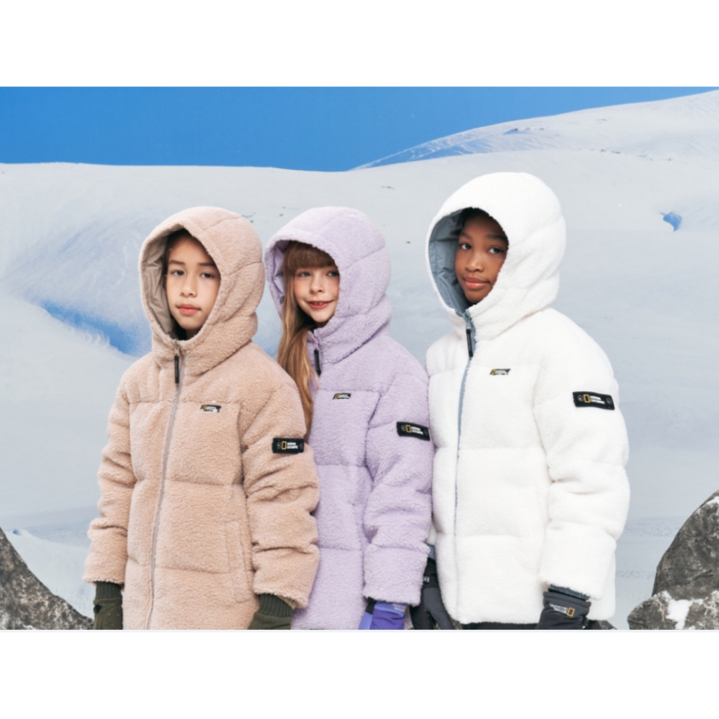 過季零碼特賣❗️韓國 國家地理 National Geographic 兒童 大童 雙面抓絨外套 防水羽絨外套