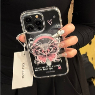 ins甜酷暗黑風蝴蝶 磁吸支架 magsafe磁吸手機支架 適用於iPhone15 13 12 11 14Pro 手機殼