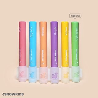 (買1送1) 韓國 SNOWKIDS | 幼兒馬卡龍水洗彩繪塗鴉筆6色組 馬卡龍 塗鴉 蠟筆 水洗 兒童美術