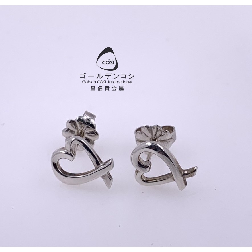 【GoldenCOSI】Tiffany&amp;Co.正品 經典款擁抱愛 心型純銀 愛心造型耳環搭配小花耳扣 真品