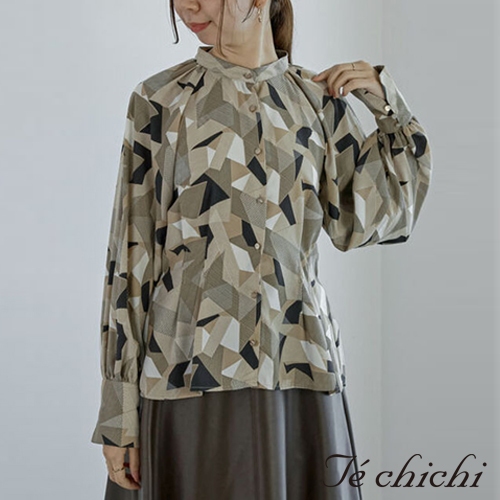 Te chichi 幾何線條印花長袖襯衫(FC33L0A3080)