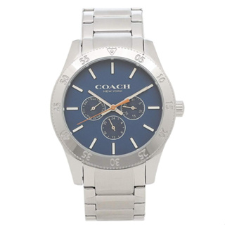 COACH 三眼日期功能腕錶 43mm 男錶 手錶 腕錶 14602445 銀色鋼錶帶(現貨)