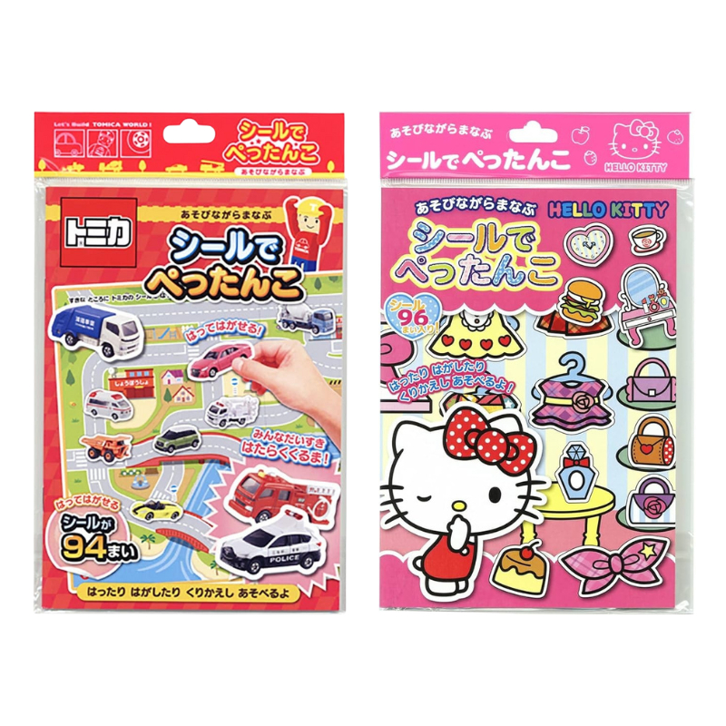 【日本文具】日本銀鳥 GINCHO 場景貼紙書 學習貼紙書 可重複貼 知育 創意 HELLO KITTY TOMICA