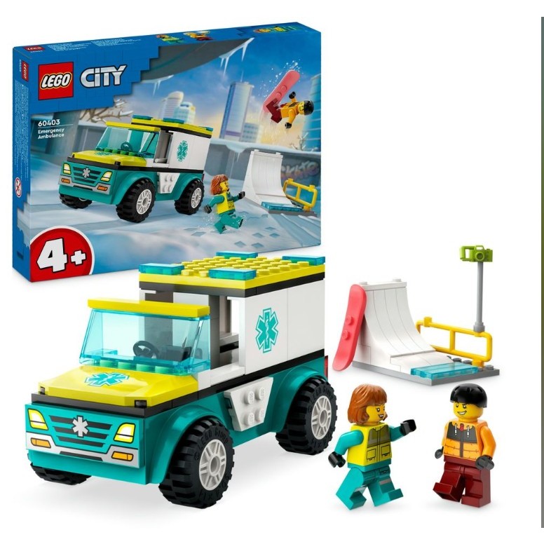 LEGO 60403 緊急救護車和單板滑雪者 CITY城市系列 樂高公司貨 永和小人國玩具店 104A